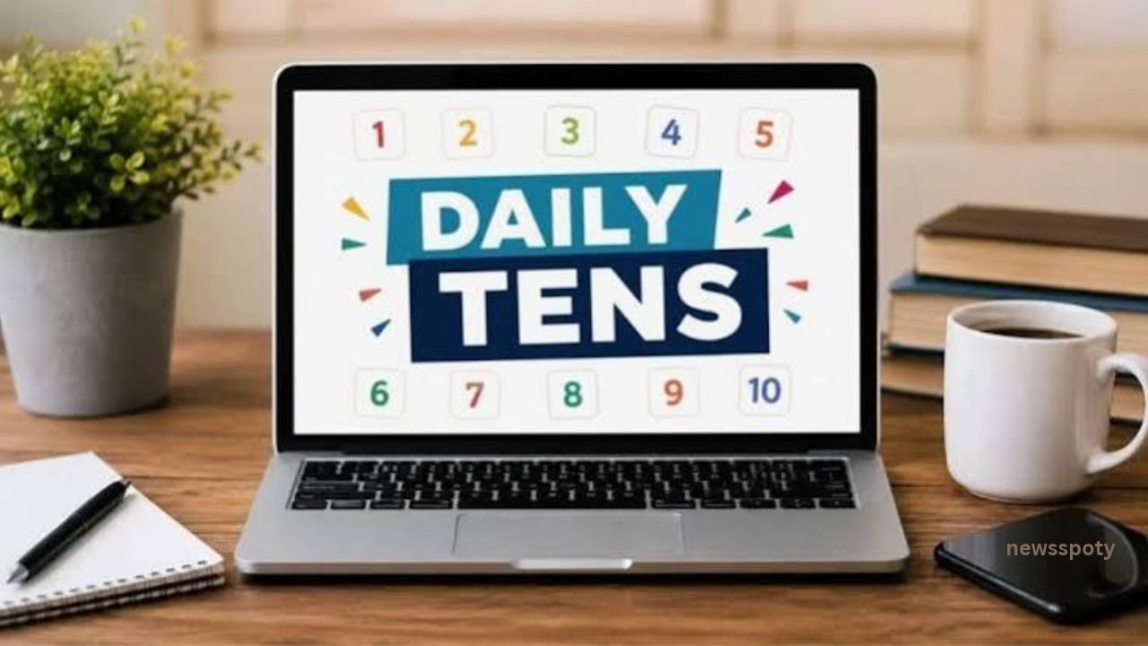 Daily Tens online trivia game showing a top 10 guessing challenge with category-based answers, game rules, and strategies for solving daily puzzles.