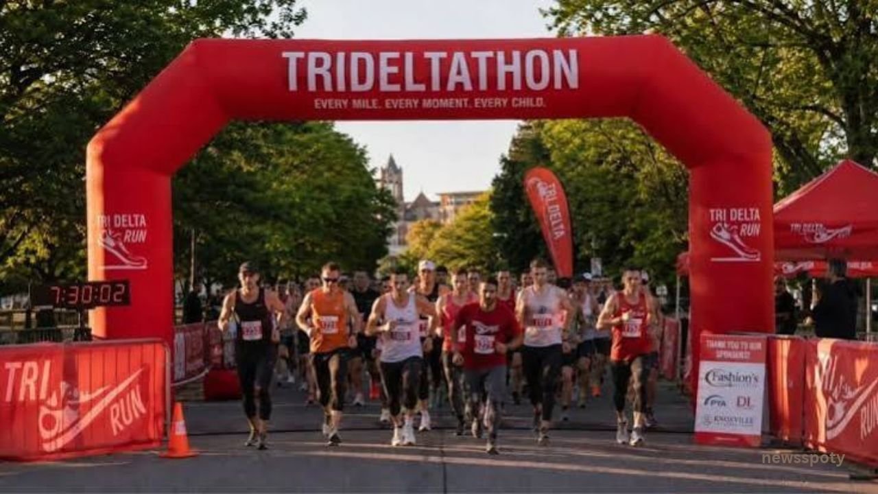 TriDeltathon historic Knoxville triathlon featuring swimming, cycling, and running near the University of Tennessee campus.